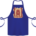 A Highland Cow Cotton Apron 100% Organic Royal Blue