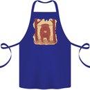 A Highland Cow Cotton Apron 100% Organic Royal Blue