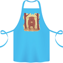 A Highland Cow Cotton Apron 100% Organic Turquoise