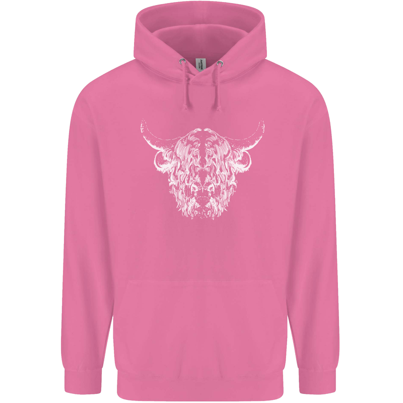 A Highland Cow Design Childrens Kids Hoodie Azalea