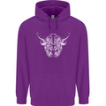 A Highland Cow Design Childrens Kids Hoodie Purple