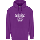 A Highland Cow Design Childrens Kids Hoodie Purple