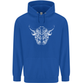 A Highland Cow Design Childrens Kids Hoodie Royal Blue