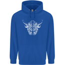 A Highland Cow Design Childrens Kids Hoodie Royal Blue