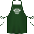 A Highland Cow Design Cotton Apron 100% Organic Forest Green