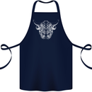 A Highland Cow Design Cotton Apron 100% Organic Navy Blue