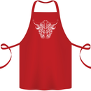 A Highland Cow Design Cotton Apron 100% Organic Red