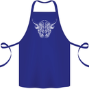A Highland Cow Design Cotton Apron 100% Organic Royal Blue