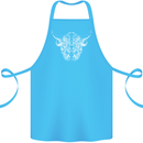 A Highland Cow Design Cotton Apron 100% Organic Turquoise