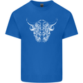 A Highland Cow Design Kids T-Shirt Childrens Royal Blue