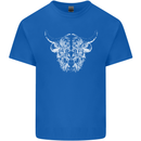 A Highland Cow Design Kids T-Shirt Childrens Royal Blue