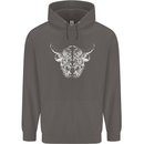A Highland Cow Design Mens 80% Cotton Hoodie Charcoal