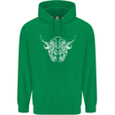 A Highland Cow Design Mens 80% Cotton Hoodie Irish Green