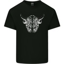A Highland Cow Design Mens Cotton T-Shirt Tee Top Black