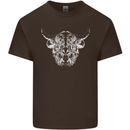 A Highland Cow Design Mens Cotton T-Shirt Tee Top Dark Chocolate
