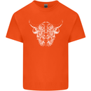 A Highland Cow Design Mens Cotton T-Shirt Tee Top Orange