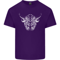 A Highland Cow Design Mens Cotton T-Shirt Tee Top Purple