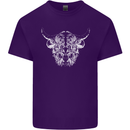 A Highland Cow Design Mens Cotton T-Shirt Tee Top Purple