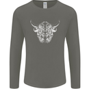 A Highland Cow Design Mens Long Sleeve T-Shirt Charcoal