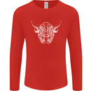 A Highland Cow Design Mens Long Sleeve T-Shirt Red