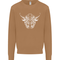 A Highland Cow Design Mens Sweatshirt Jumper Caramel Latte