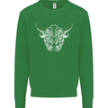 A Highland Cow Design Mens Sweatshirt Jumper Irish Green