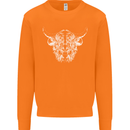 A Highland Cow Design Mens Sweatshirt Jumper Orange