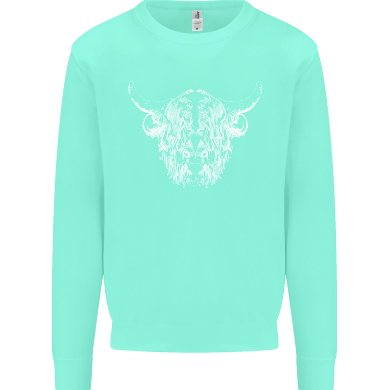 A Highland Cow Design Mens Sweatshirt Jumper Peppermint