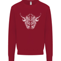 A Highland Cow Design Mens Sweatshirt Jumper Red