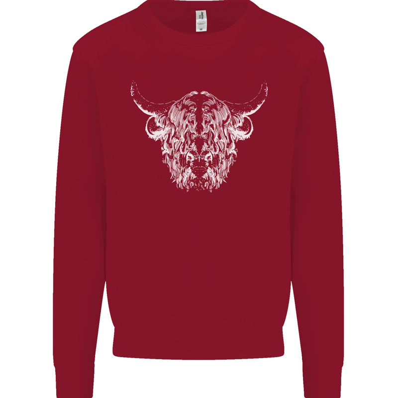A Highland Cow Design Mens Sweatshirt Jumper Red