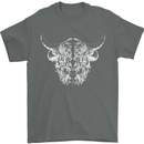 A Highland Cow Design Mens T-Shirt 100% Cotton Charcoal