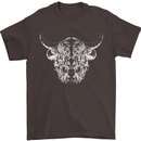 A Highland Cow Design Mens T-Shirt 100% Cotton Dark Chocolate