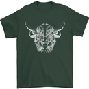 A Highland Cow Design Mens T-Shirt 100% Cotton Forest Green