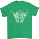 A Highland Cow Design Mens T-Shirt 100% Cotton Irish Green