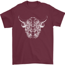 A Highland Cow Design Mens T-Shirt 100% Cotton Maroon