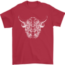 A Highland Cow Design Mens T-Shirt 100% Cotton Red