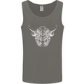A Highland Cow Design Mens Vest Tank Top Charcoal