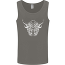 A Highland Cow Design Mens Vest Tank Top Charcoal