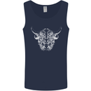 A Highland Cow Design Mens Vest Tank Top Navy Blue