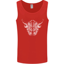 A Highland Cow Design Mens Vest Tank Top Red