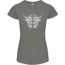 A Highland Cow Design Womens Petite Cut T-Shirt Charcoal