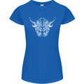 A Highland Cow Design Womens Petite Cut T-Shirt Royal Blue
