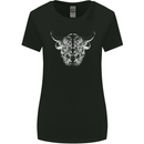 A Highland Cow Design Womens Wider Cut T-Shirt Black