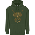 A Highland Cow Drawing Childrens Kids Hoodie Forest Green