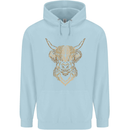 A Highland Cow Drawing Childrens Kids Hoodie Light Blue