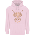 A Highland Cow Drawing Childrens Kids Hoodie Light Pink