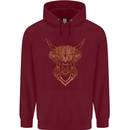 A Highland Cow Drawing Childrens Kids Hoodie Maroon