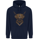 A Highland Cow Drawing Childrens Kids Hoodie Navy Blue