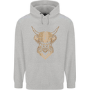 A Highland Cow Drawing Childrens Kids Hoodie Sports Grey