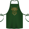 A Highland Cow Drawing Cotton Apron 100% Organic Forest Green